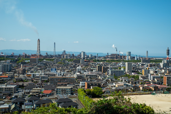 大分市の高台からの風景